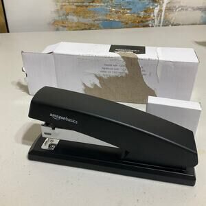 Amazon Basics Stapler with 1000 Staples, 25 Sheet Capacity, Non-Slip, Black